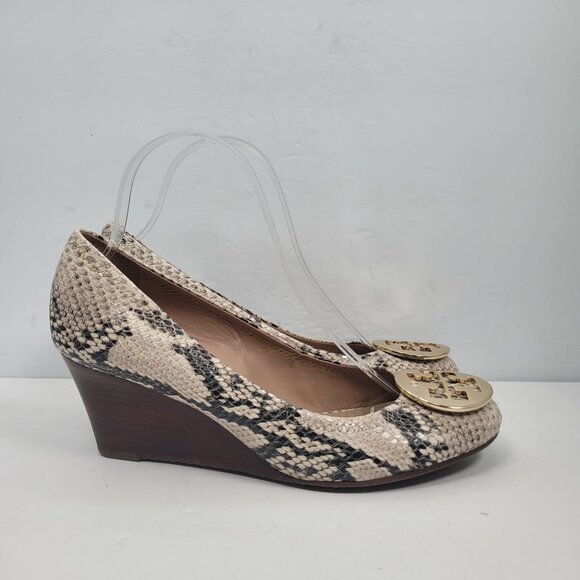 Tory Burch Shoes - Tory Burch Snakeskin Print Wedge Heels US Size 9M